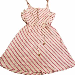 Girls Juicy Couture pink/white stripe dress